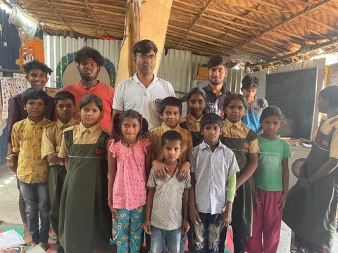 Kids Gathering under house